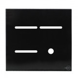 Placa p/ 3 Interrupores + Furo 4x4 - Novara Glass Preto Brilhante